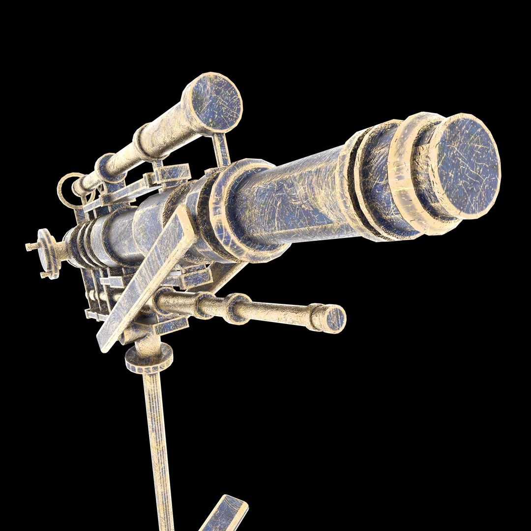 Telescope Brass 3D Model – PBR Textures, Game-Ready, FBX, Blender - View 7