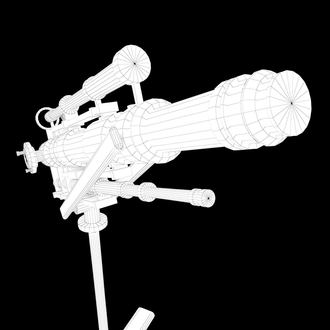 Telescope Brass 3D Model – PBR Textures, Game-Ready, FBX, Blender - View 8