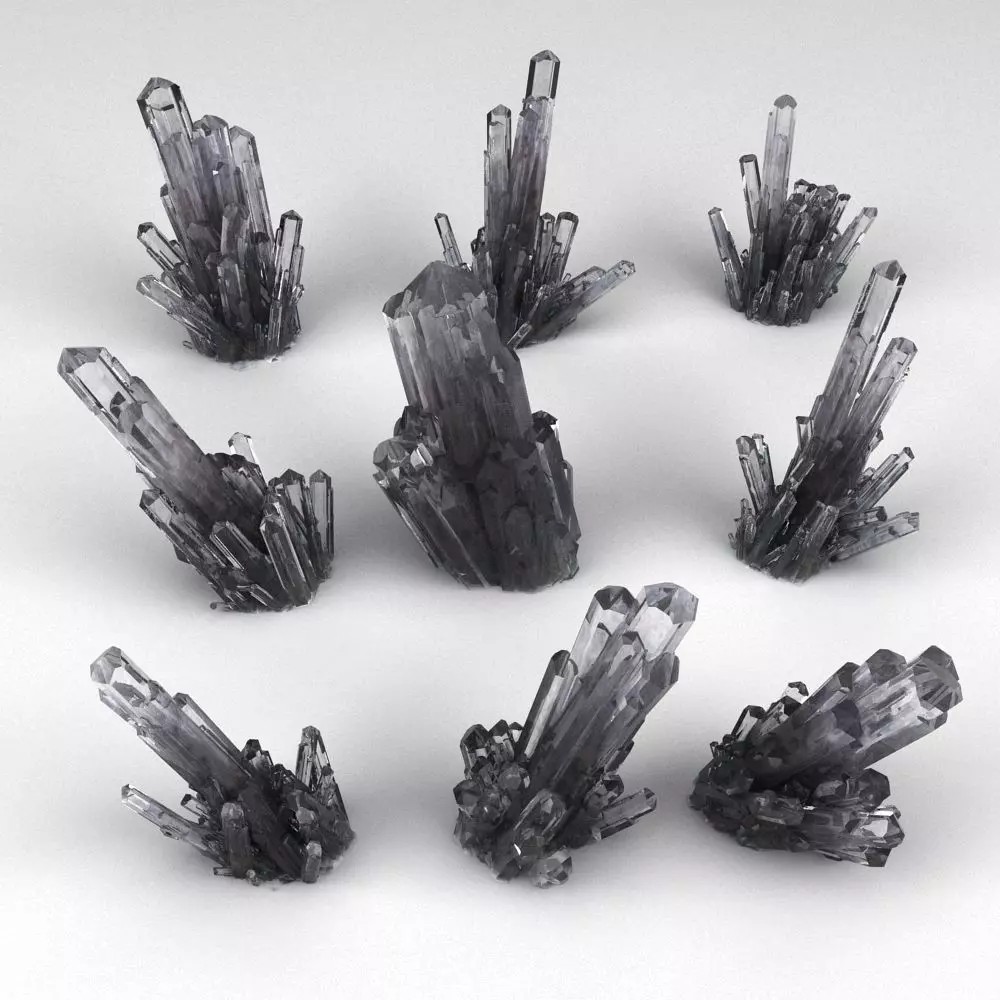 High-Resolution Crystal 3D Model – Realistic Mineral Asset, FBX, OBJ - View 2