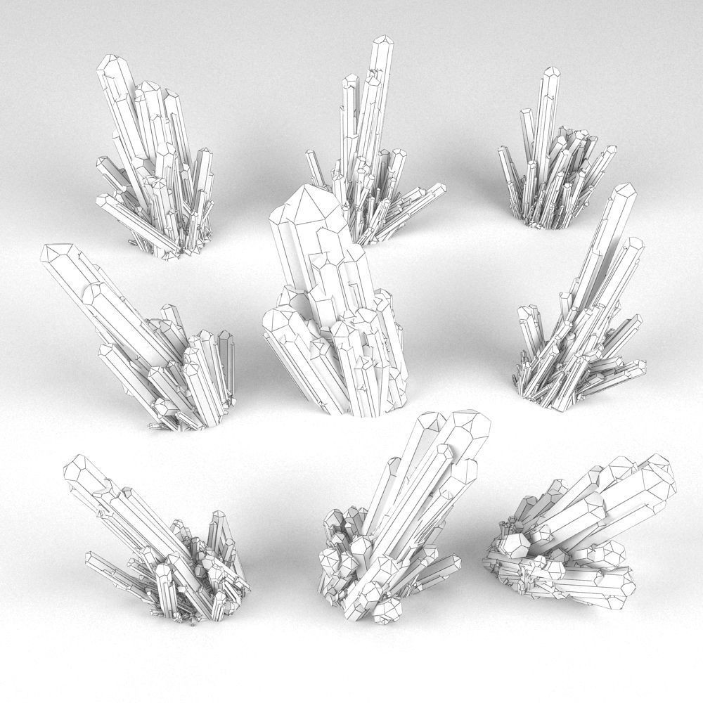 High-Resolution Crystal 3D Model – Realistic Mineral Asset, FBX, OBJ - View 3