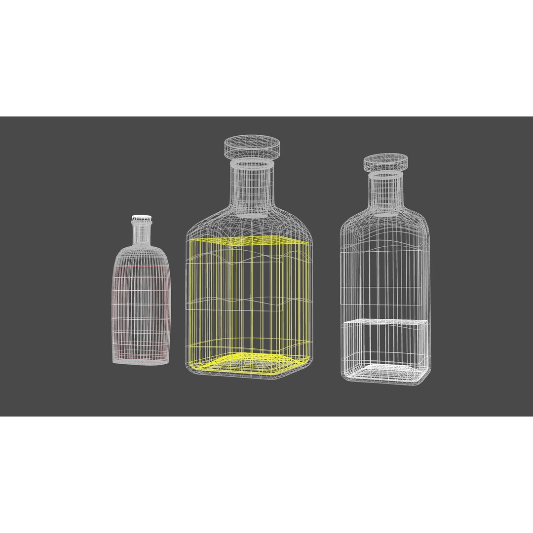 Victorian Medical Bottles 3D Model – Low Poly PBR Game Asset, FBX
