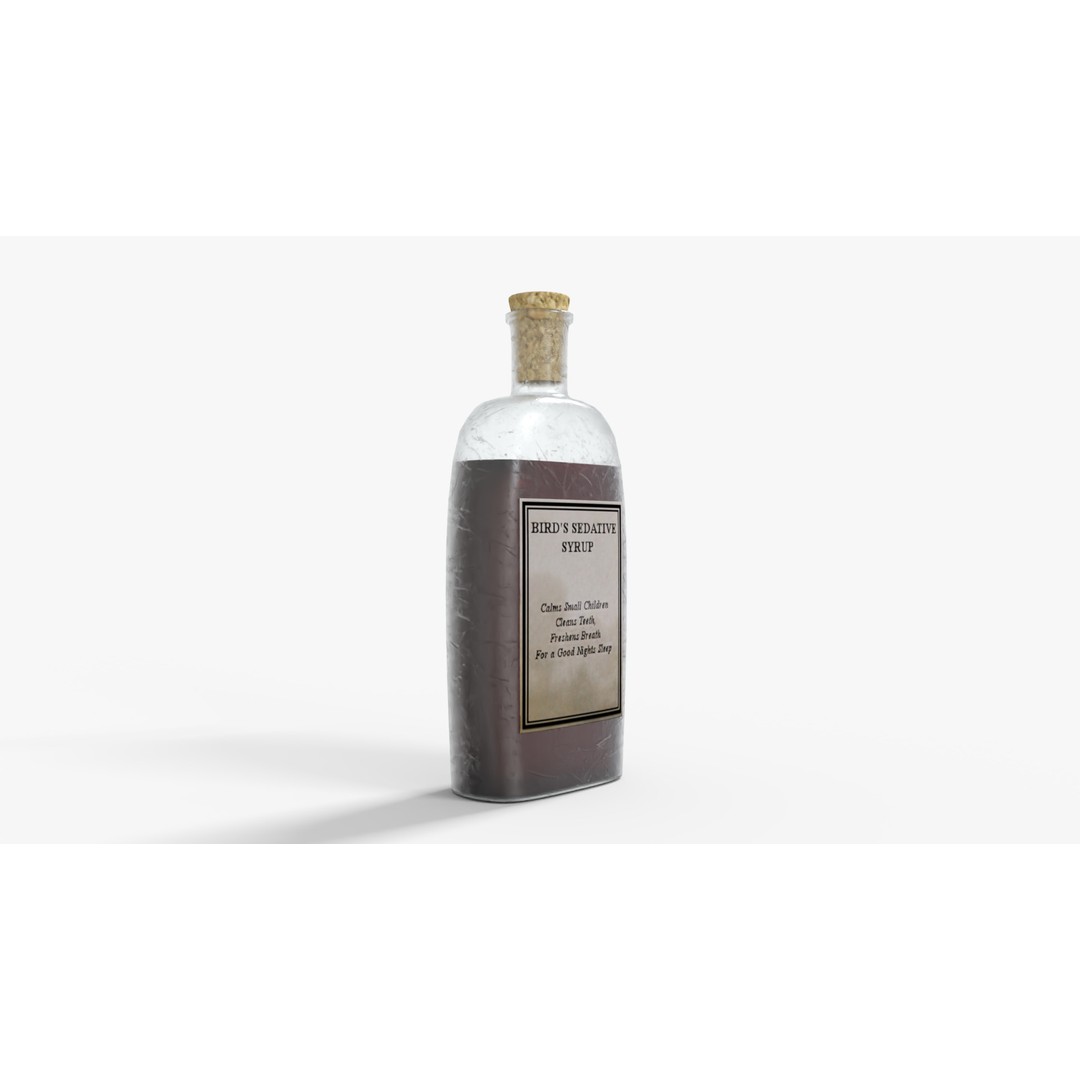 Victorian Medical Bottles 3D Model – Low Poly PBR Game Asset, FBX - View 7