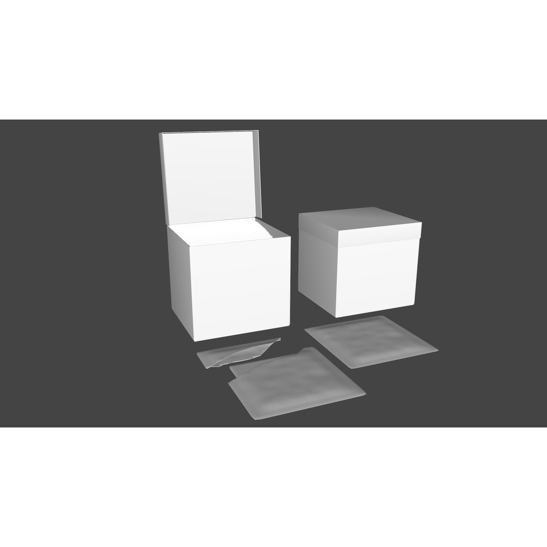 Antiseptic Wipe Box 3D Model – Low Poly Medical Asset, FBX - View 11