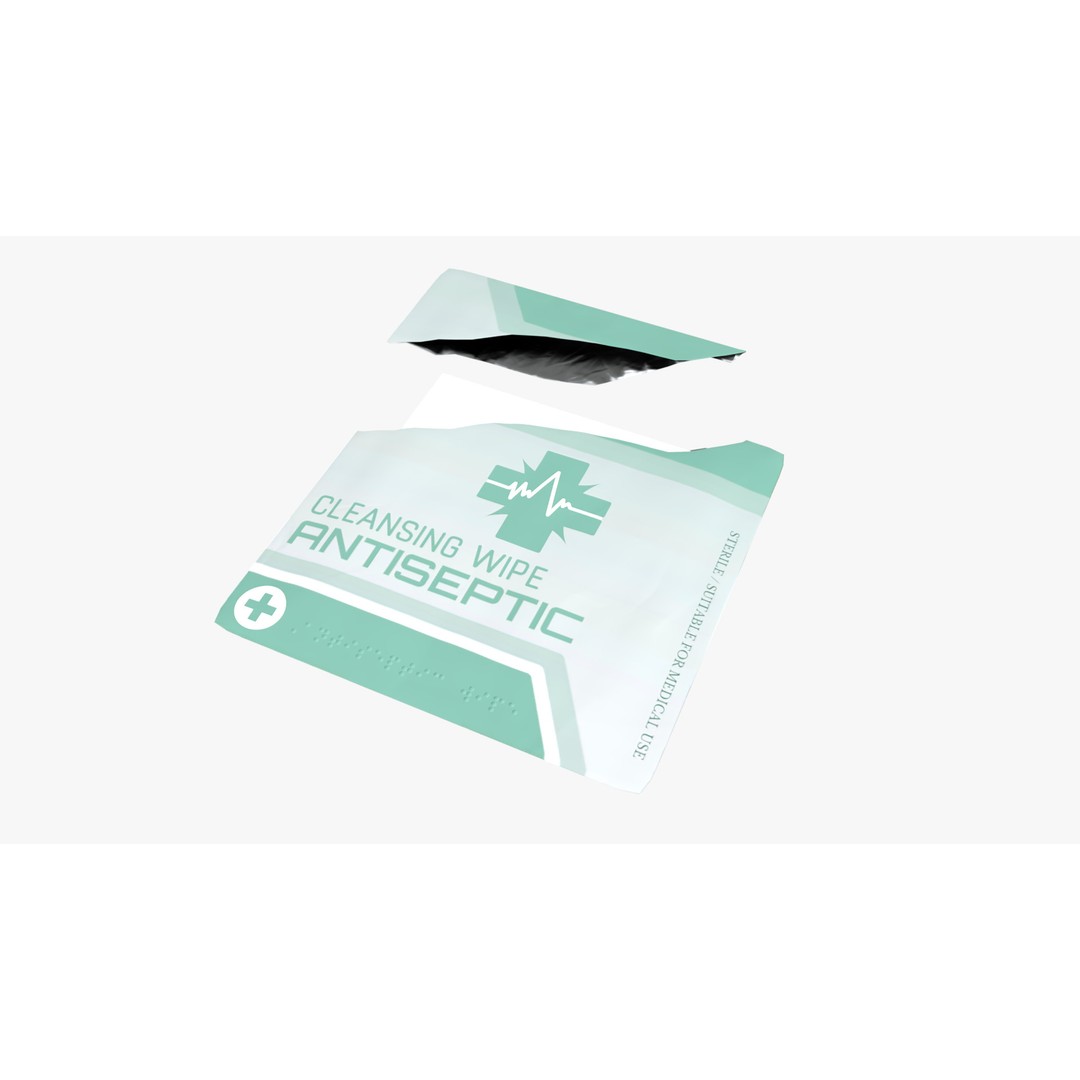Antiseptic Wipe Box 3D Model – Low Poly Medical Asset, FBX - View 6