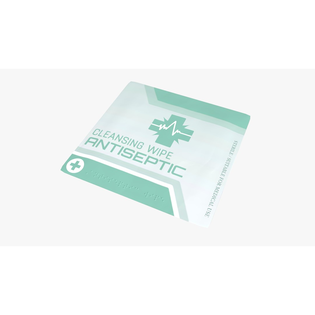 Antiseptic Wipe Box 3D Model – Low Poly Medical Asset, FBX - View 7