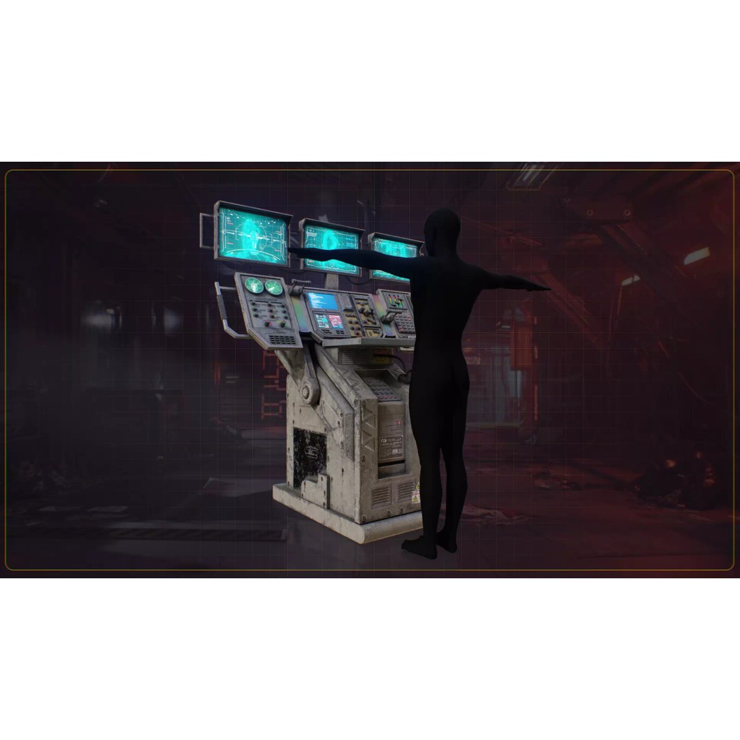 Scifi Industrial Computer 3D Model – Low Poly Game Asset, FBX, PBR - View 13