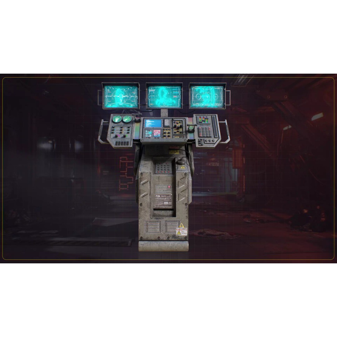 Scifi Industrial Computer 3D Model – Low Poly Game Asset, FBX, PBR - View 4