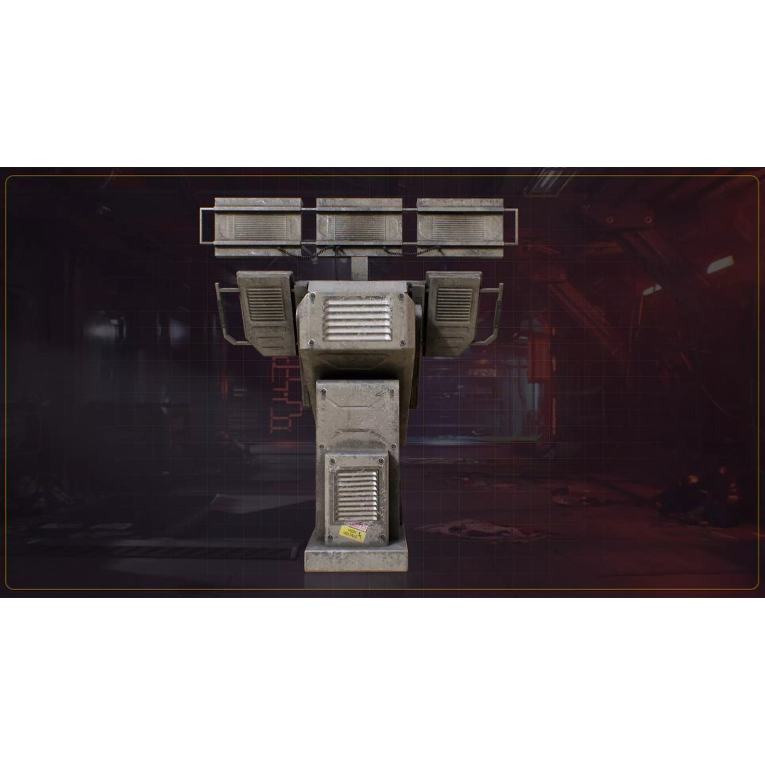 Scifi Industrial Computer 3D Model – Low Poly Game Asset, FBX, PBR - View 8