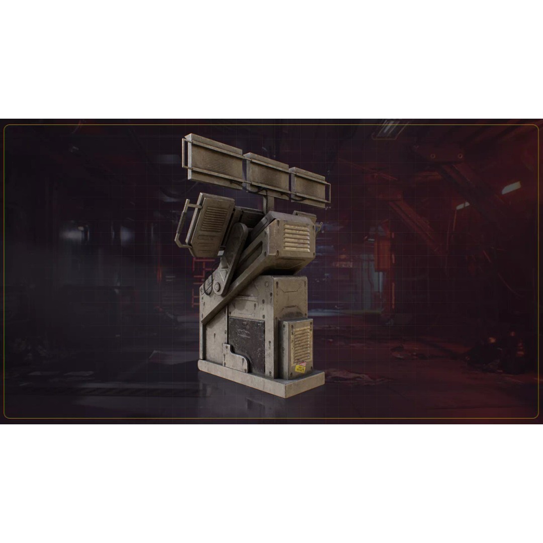 Scifi Industrial Computer 3D Model – Low Poly Game Asset, FBX, PBR - View 9