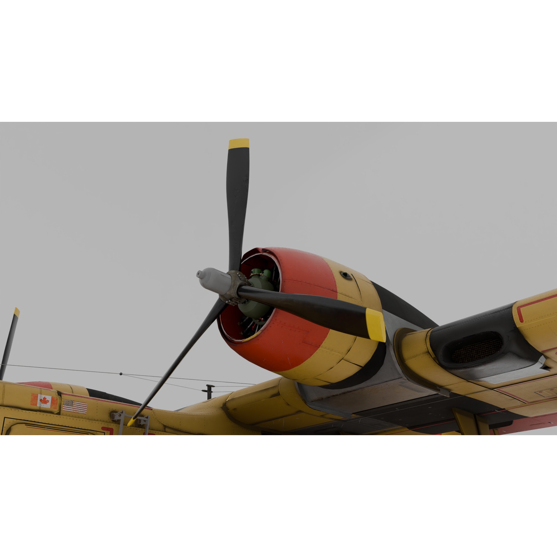 Canadair CL-215 - High-Poly 3D Model - View 11