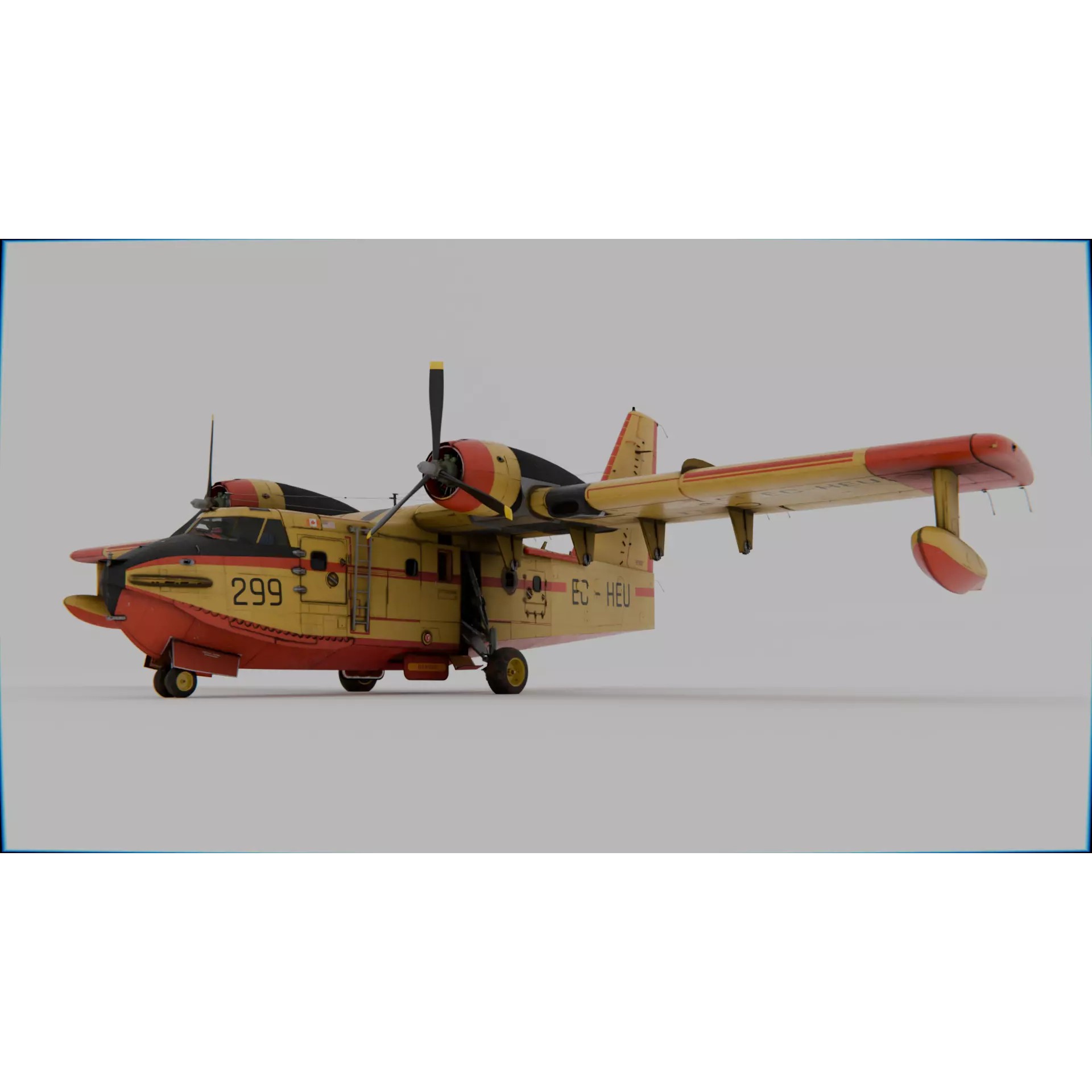 Canadair CL-215 - High-Poly 3D Model - View 2