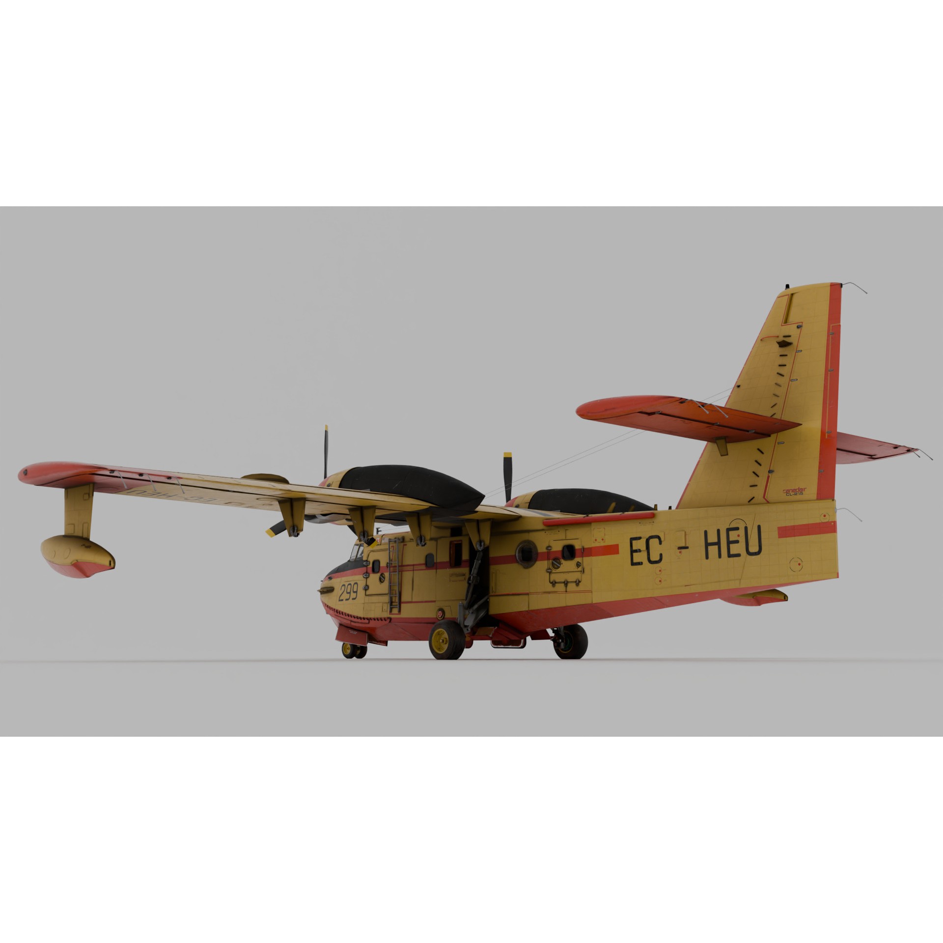 Canadair CL-215 - High-Poly 3D Model - View 3