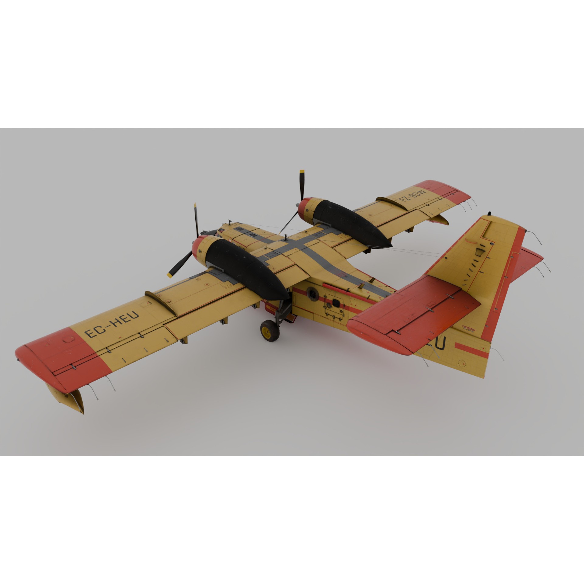 Canadair CL-215 - High-Poly 3D Model - View 7