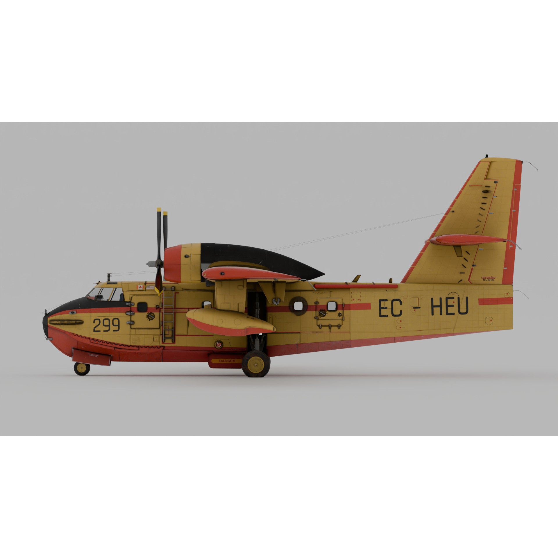 Canadair CL-215 - High-Poly 3D Model - View 8