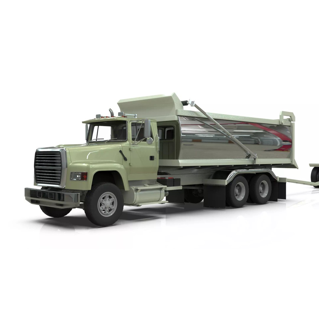 L9000 Transfer Dump Truck 3D Model – Historical Hood Variants, Blender - View 16
