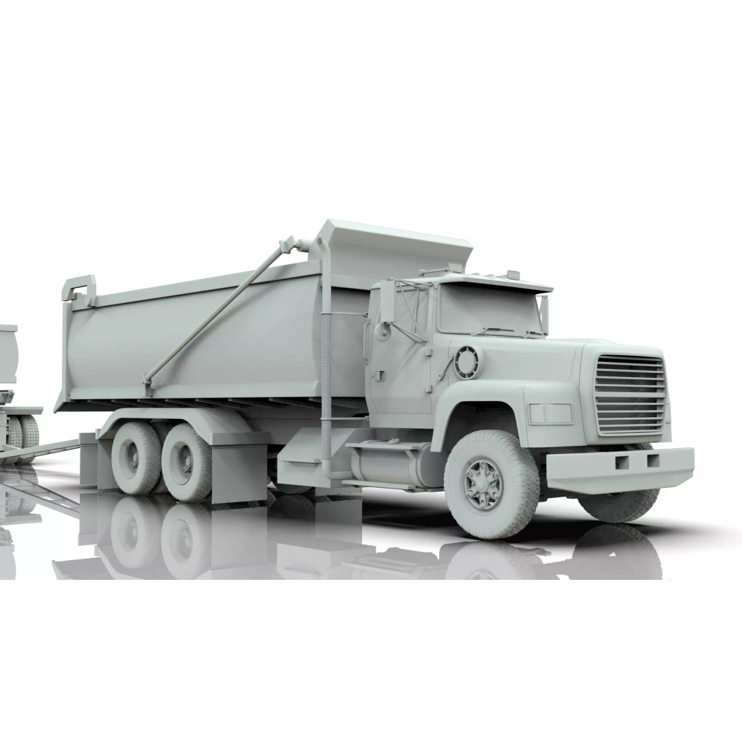 L9000 Transfer Dump Truck 3D Model – Historical Hood Variants, Blender - View 19