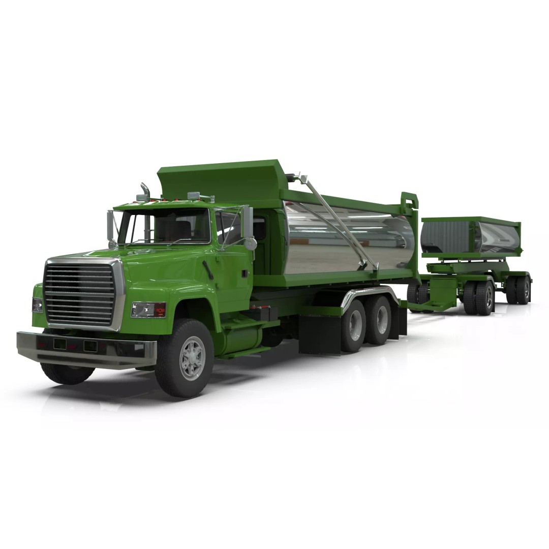 L9000 Transfer Dump Truck 3D Model – Historical Hood Variants, Blender - View 2