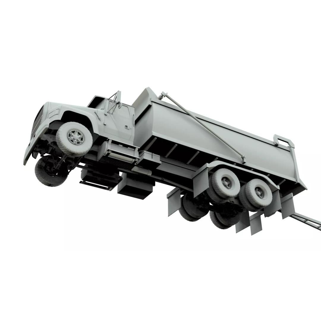 L9000 Transfer Dump Truck 3D Model – Historical Hood Variants, Blender - View 23