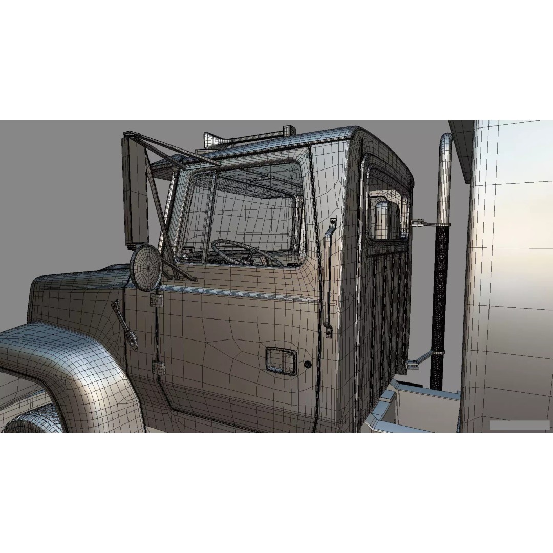 L9000 Transfer Dump Truck 3D Model – Historical Hood Variants, Blender - View 28