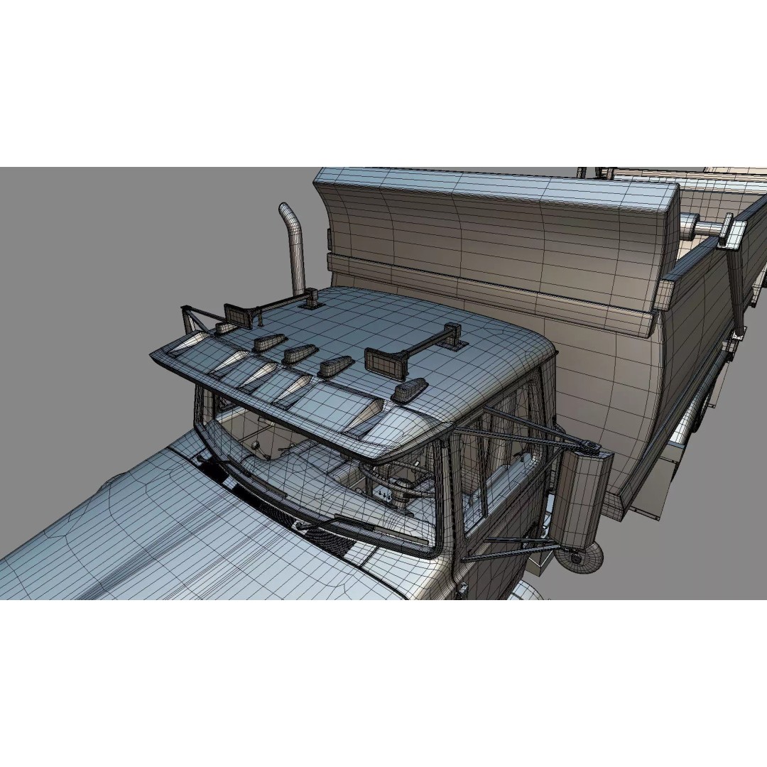 L9000 Transfer Dump Truck 3D Model – Historical Hood Variants, Blender - View 29