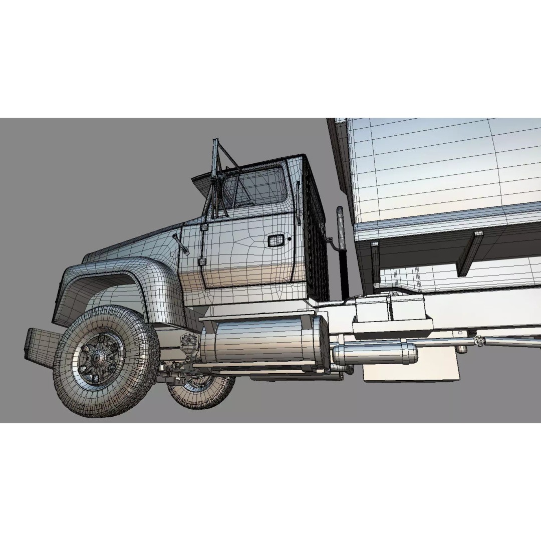 L9000 Transfer Dump Truck 3D Model – Historical Hood Variants, Blender - View 30