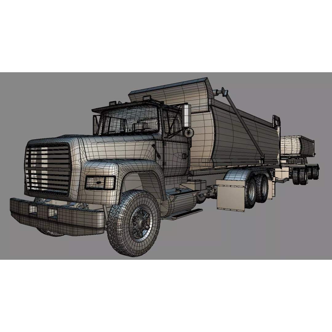 L9000 Transfer Dump Truck 3D Model – Historical Hood Variants, Blender - View 32