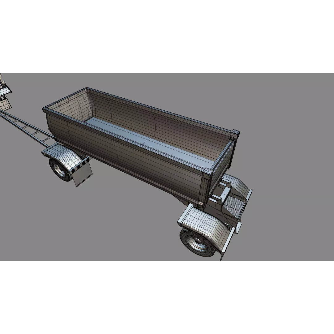 L9000 Transfer Dump Truck 3D Model – Historical Hood Variants, Blender - View 35