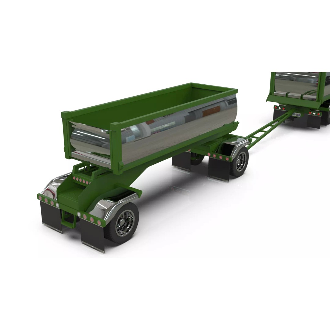 L9000 Transfer Dump Truck 3D Model – Historical Hood Variants, Blender - View 6