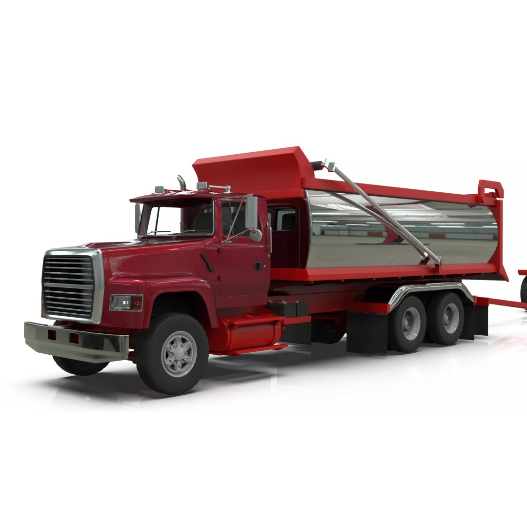 L9000 Transfer Dump Truck 3D Model – Historical Hood Variants, Blender - View 9