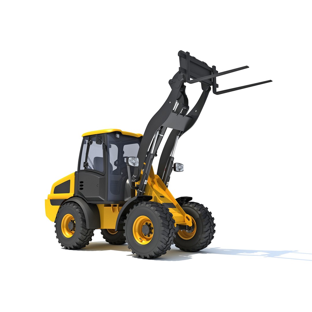 Wheel Loader 3D Model – High-Resolution Industrial Vehicle, FBX, OBJ - View 10