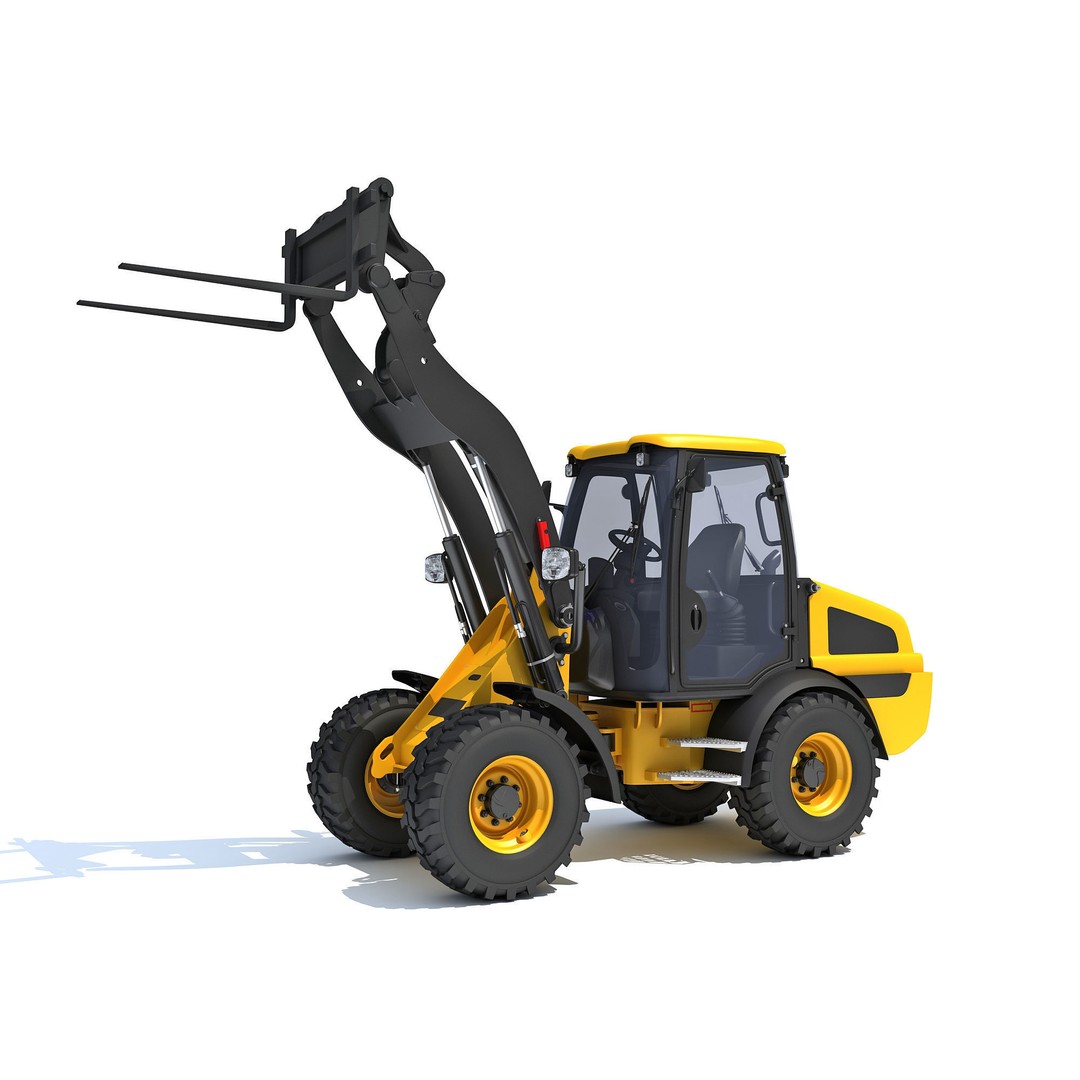 Wheel Loader 3D Model – High-Resolution Industrial Vehicle, FBX, OBJ - View 11