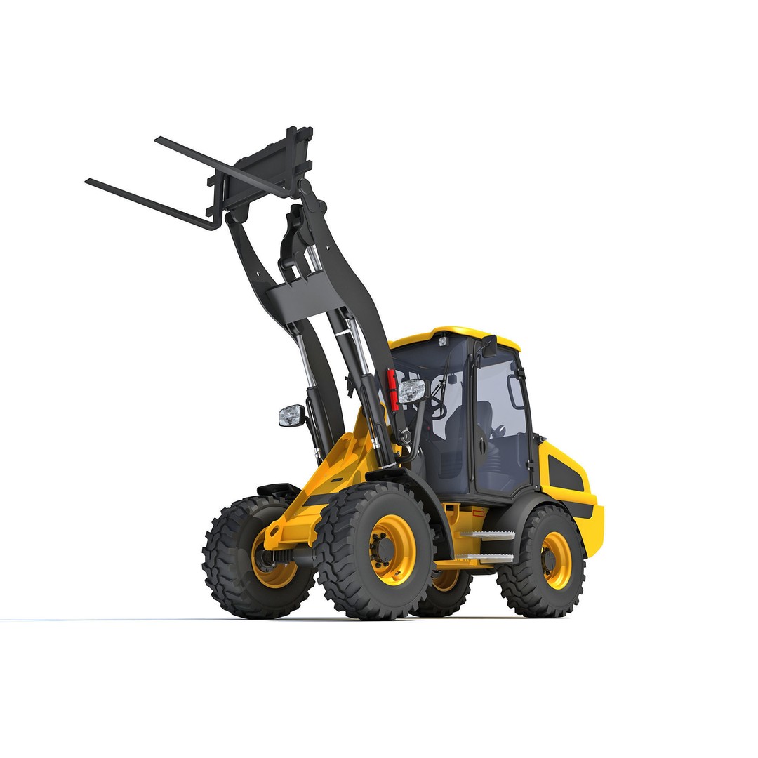Wheel Loader 3D Model – High-Resolution Industrial Vehicle, FBX, OBJ - View 14
