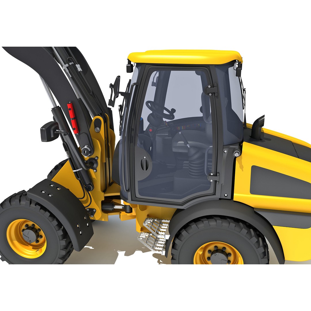 Wheel Loader 3D Model – High-Resolution Industrial Vehicle, FBX, OBJ - View 15