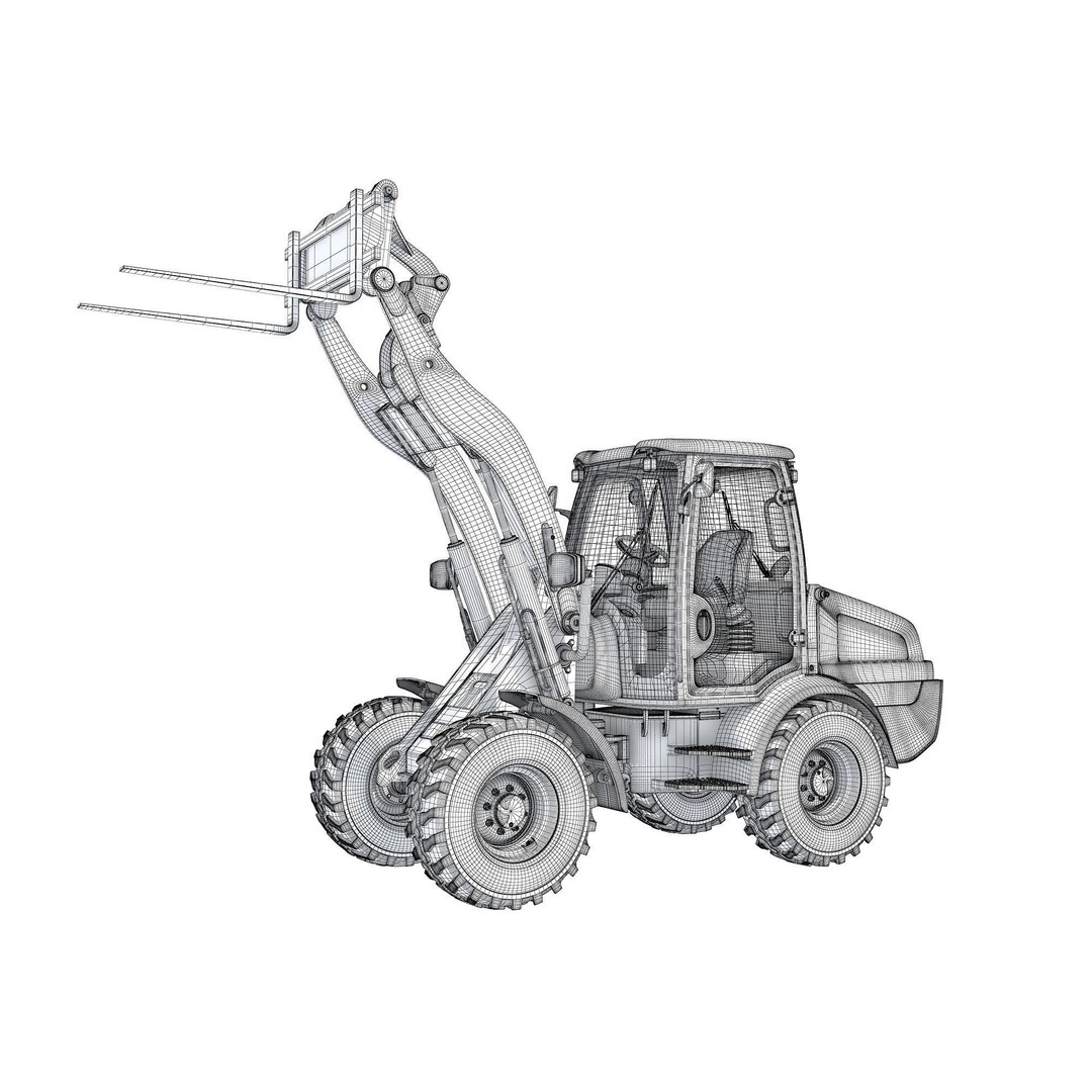 Wheel Loader 3D Model – High-Resolution Industrial Vehicle, FBX, OBJ - View 16