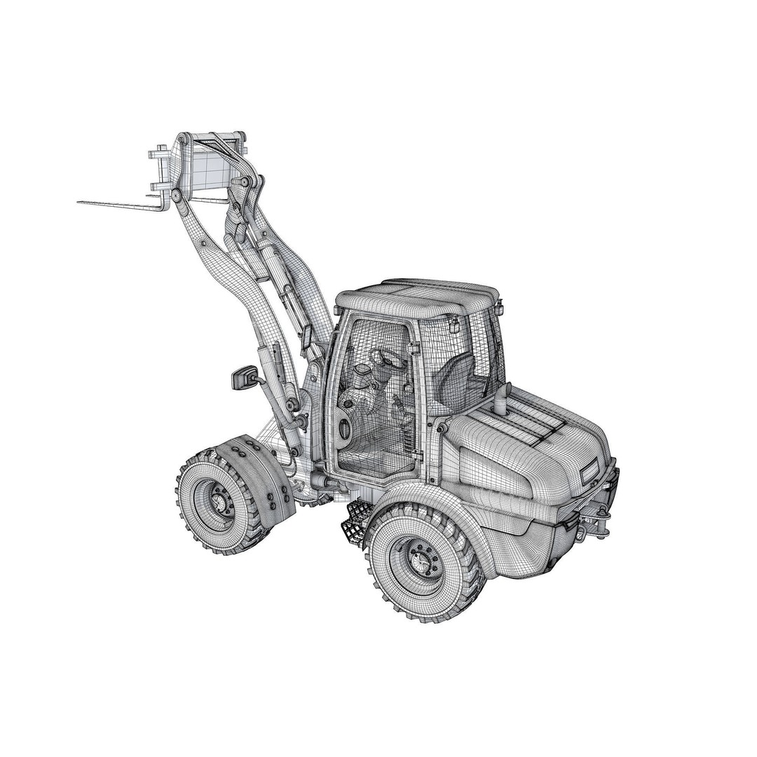Wheel Loader 3D Model – High-Resolution Industrial Vehicle, FBX, OBJ - View 17