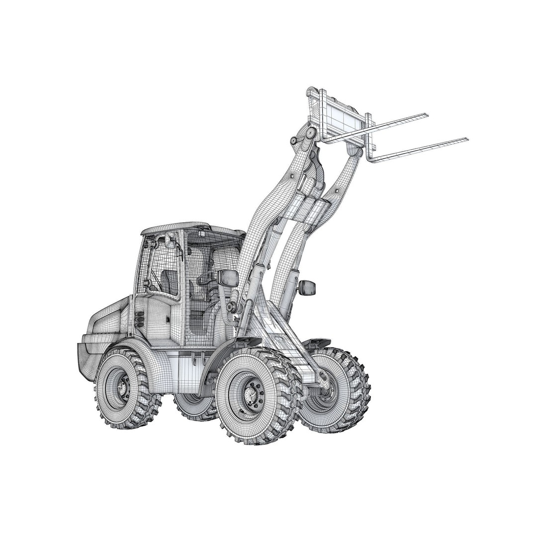 Wheel Loader 3D Model – High-Resolution Industrial Vehicle, FBX, OBJ - View 19