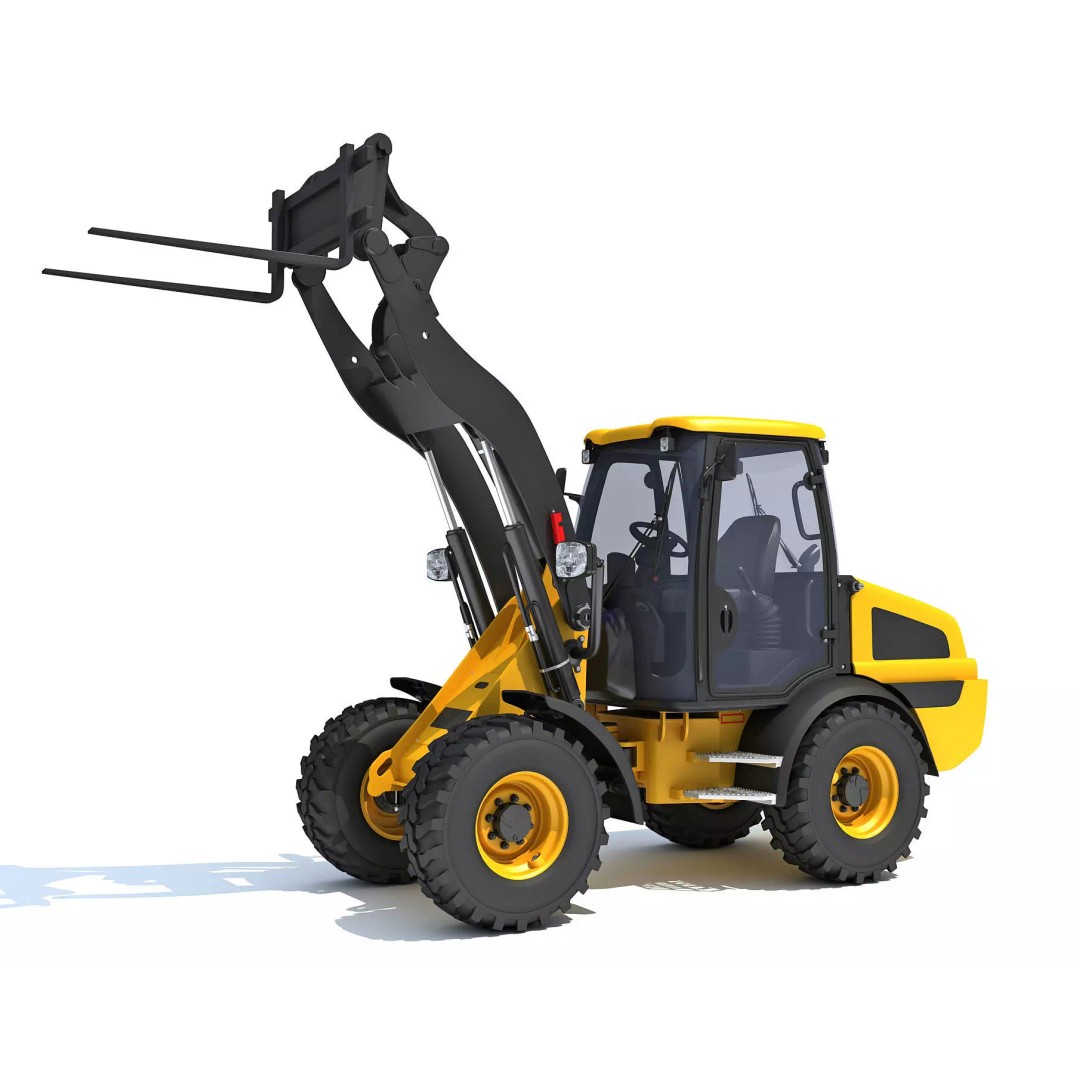 Wheel Loader 3D Model – High-Resolution Industrial Vehicle, FBX, OBJ - View 2