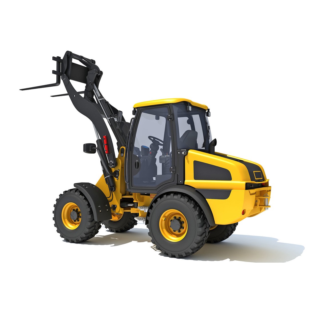 Wheel Loader 3D Model – High-Resolution Industrial Vehicle, FBX, OBJ - View 4