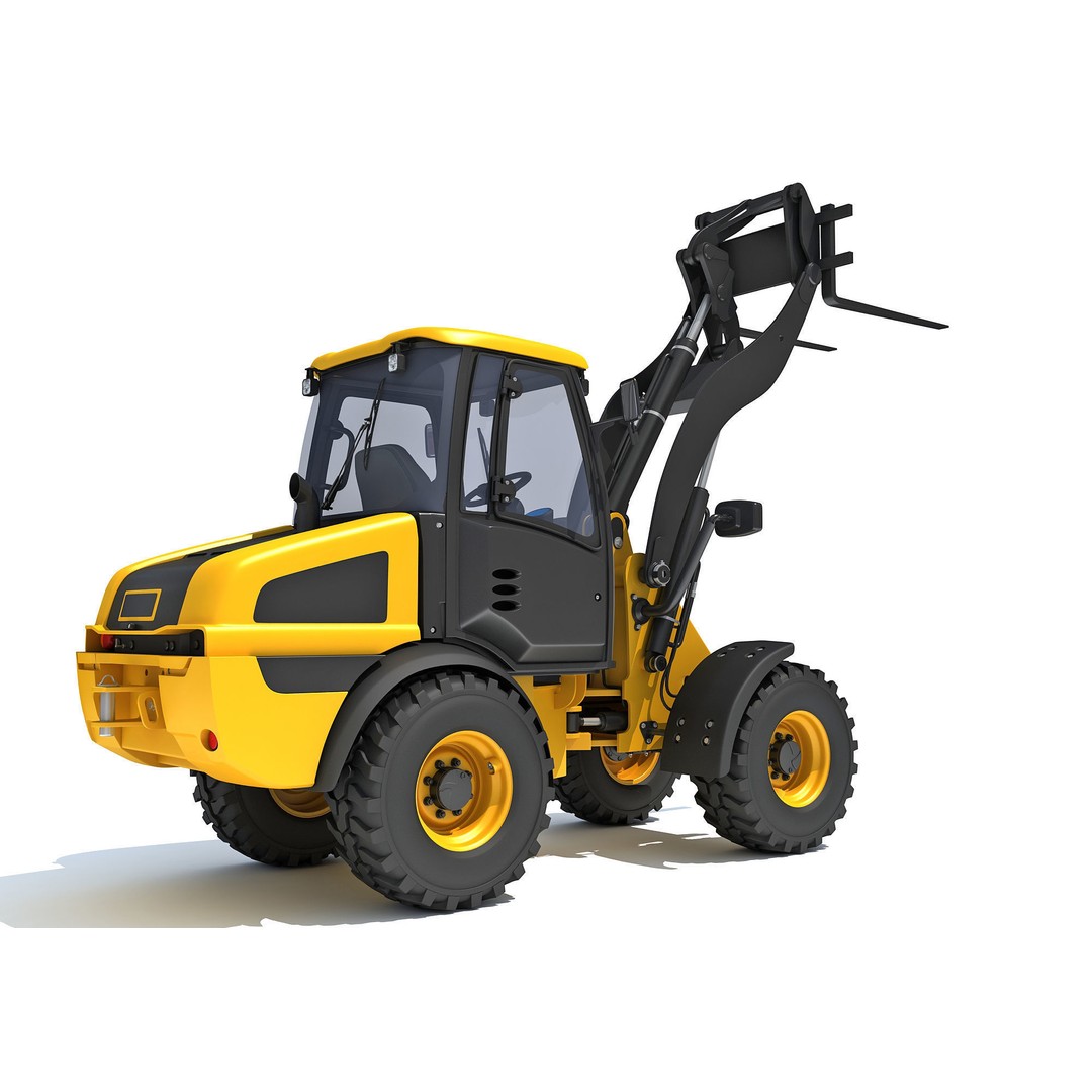 Wheel Loader 3D Model – High-Resolution Industrial Vehicle, FBX, OBJ - View 7