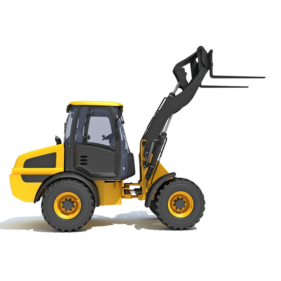 Wheel Loader 3D Model – High-Resolution Industrial Vehicle, FBX, OBJ - View 8