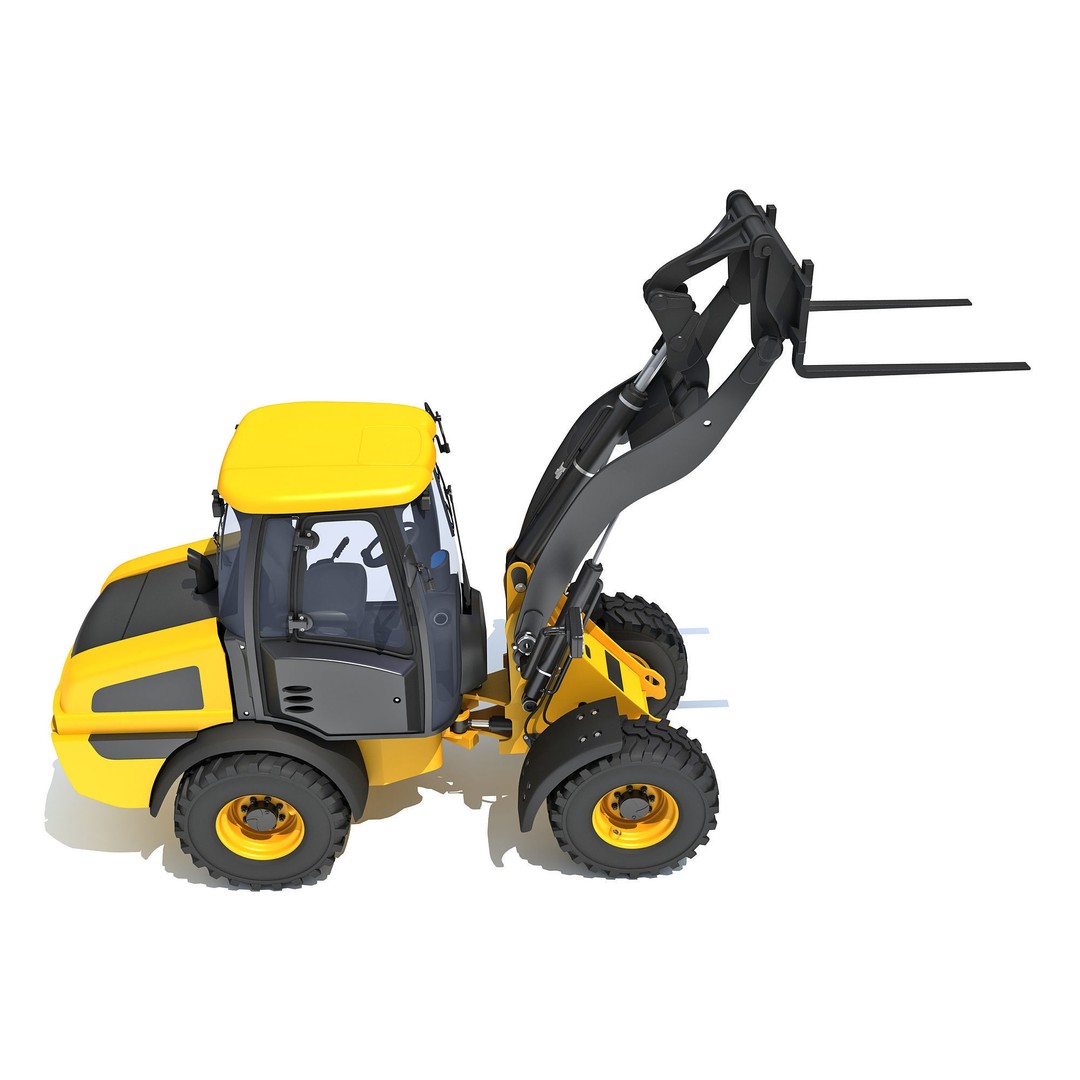Wheel Loader 3D Model – High-Resolution Industrial Vehicle, FBX, OBJ - View 9