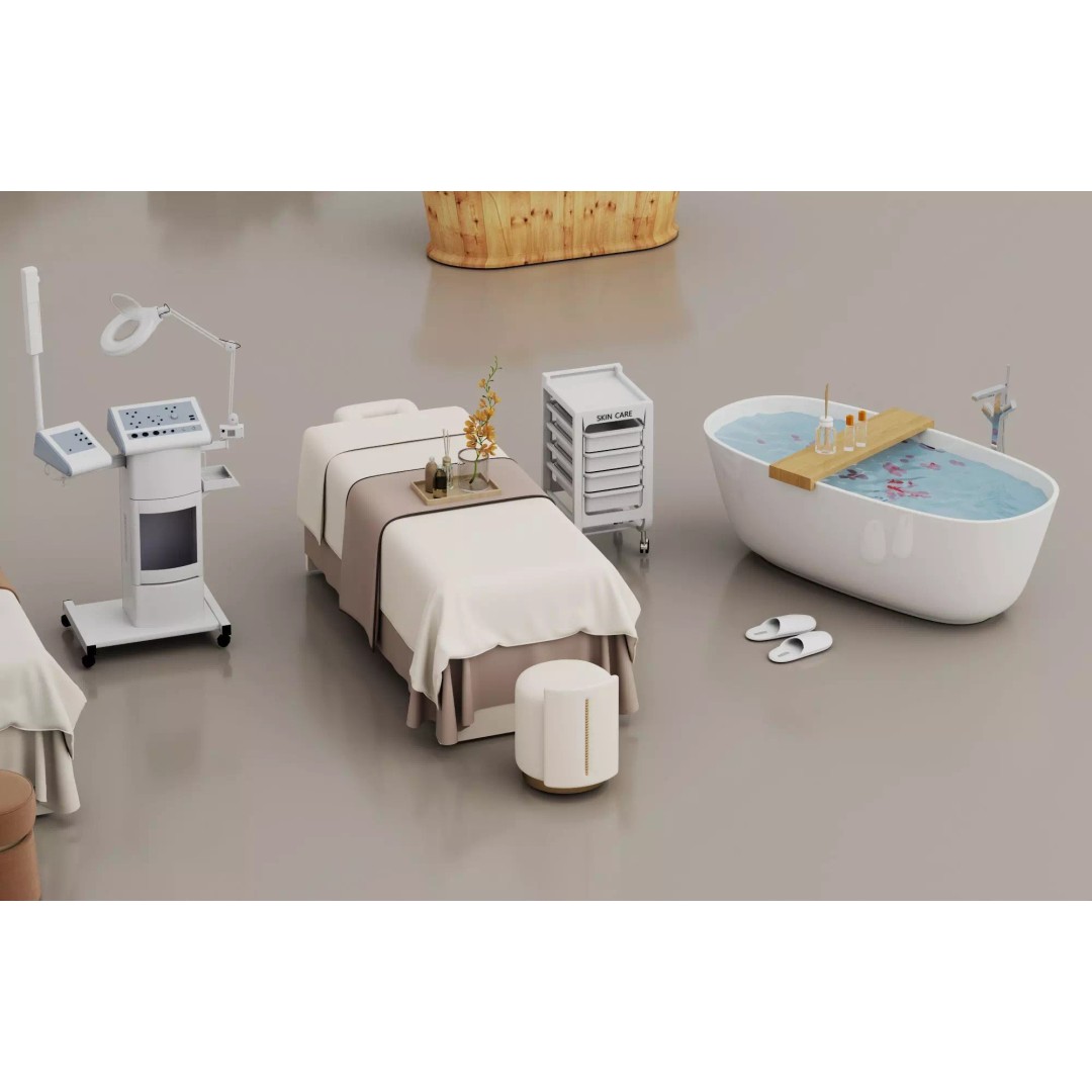 Luxury Spa Equipment 3D Model – Low Poly Rigged Collection for Archviz - View 12