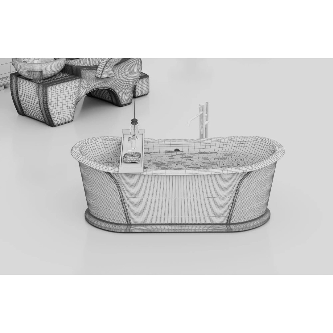 Luxury Spa Equipment 3D Model – Low Poly Rigged Collection for Archviz - View 18