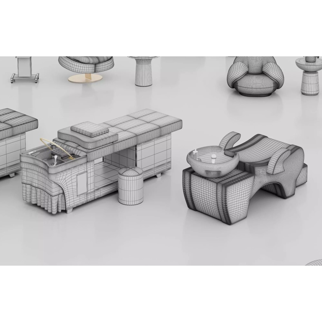 Luxury Spa Equipment 3D Model – Low Poly Rigged Collection for Archviz - View 19