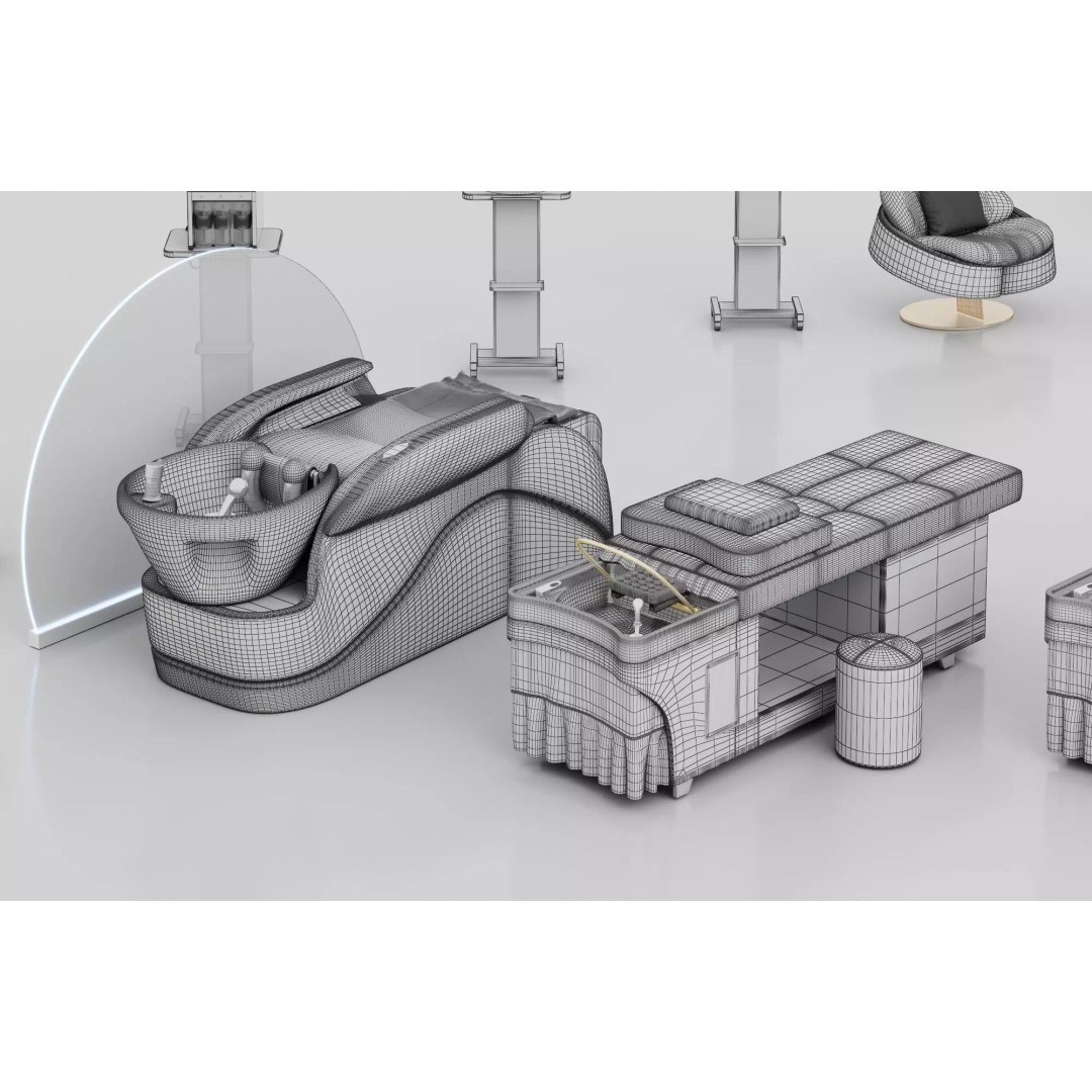 Luxury Spa Equipment 3D Model – Low Poly Rigged Collection for Archviz - View 20