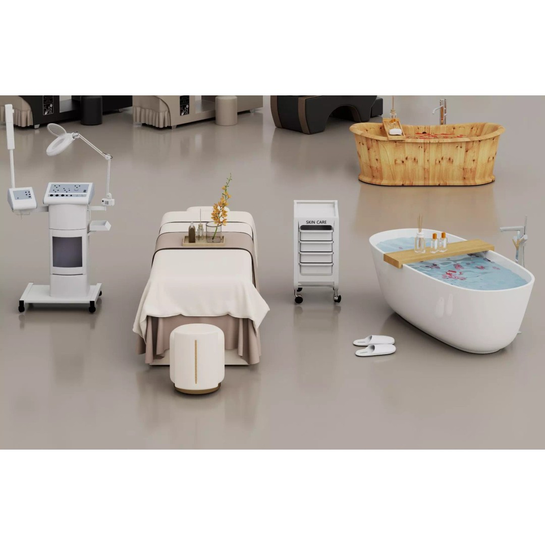 Luxury Spa Equipment 3D Model – Low Poly Rigged Collection for Archviz - View 4