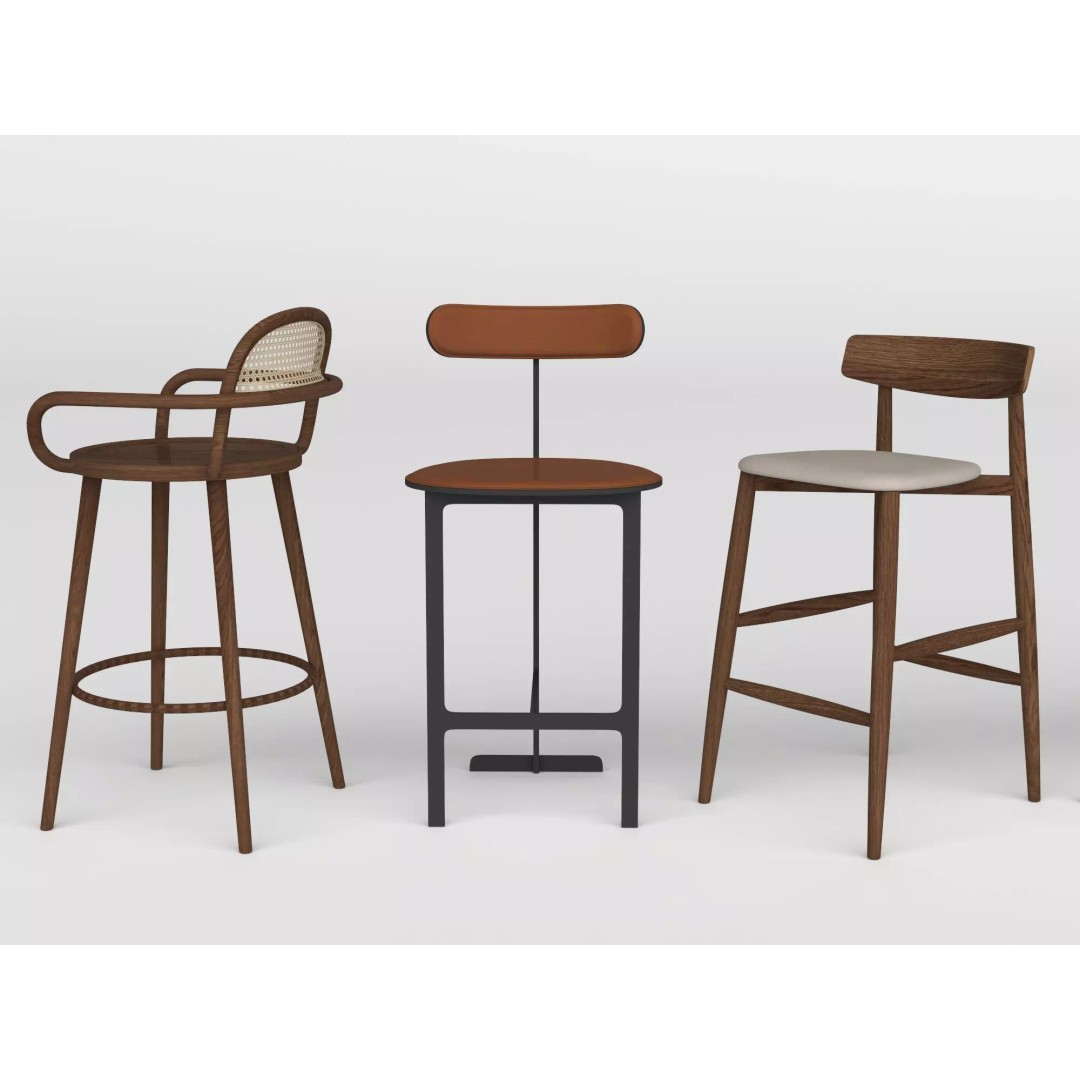 Modern Bar Stool 3D Model – Low Poly Realistic Furniture Asset - View 10