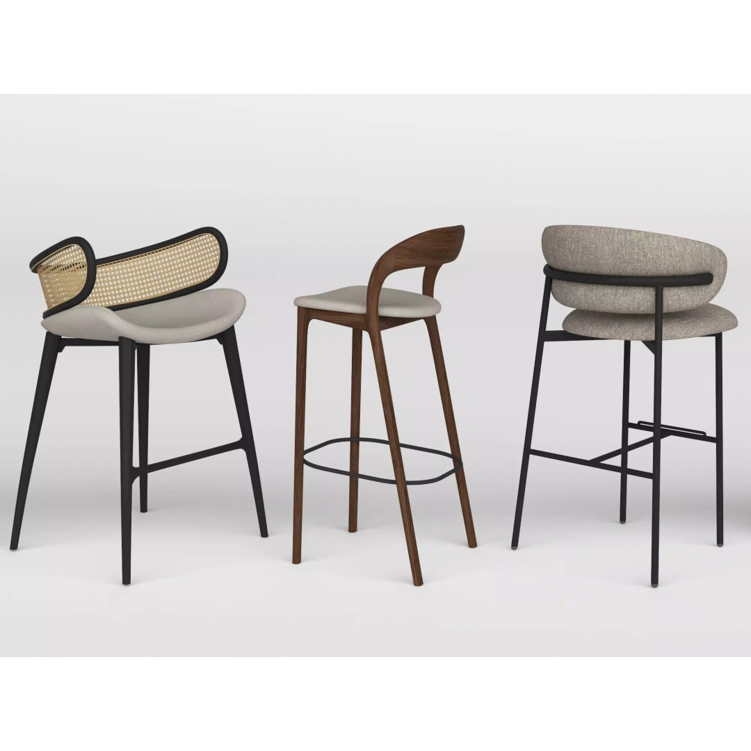 Modern Bar Stool 3D Model – Low Poly Realistic Furniture Asset - View 11