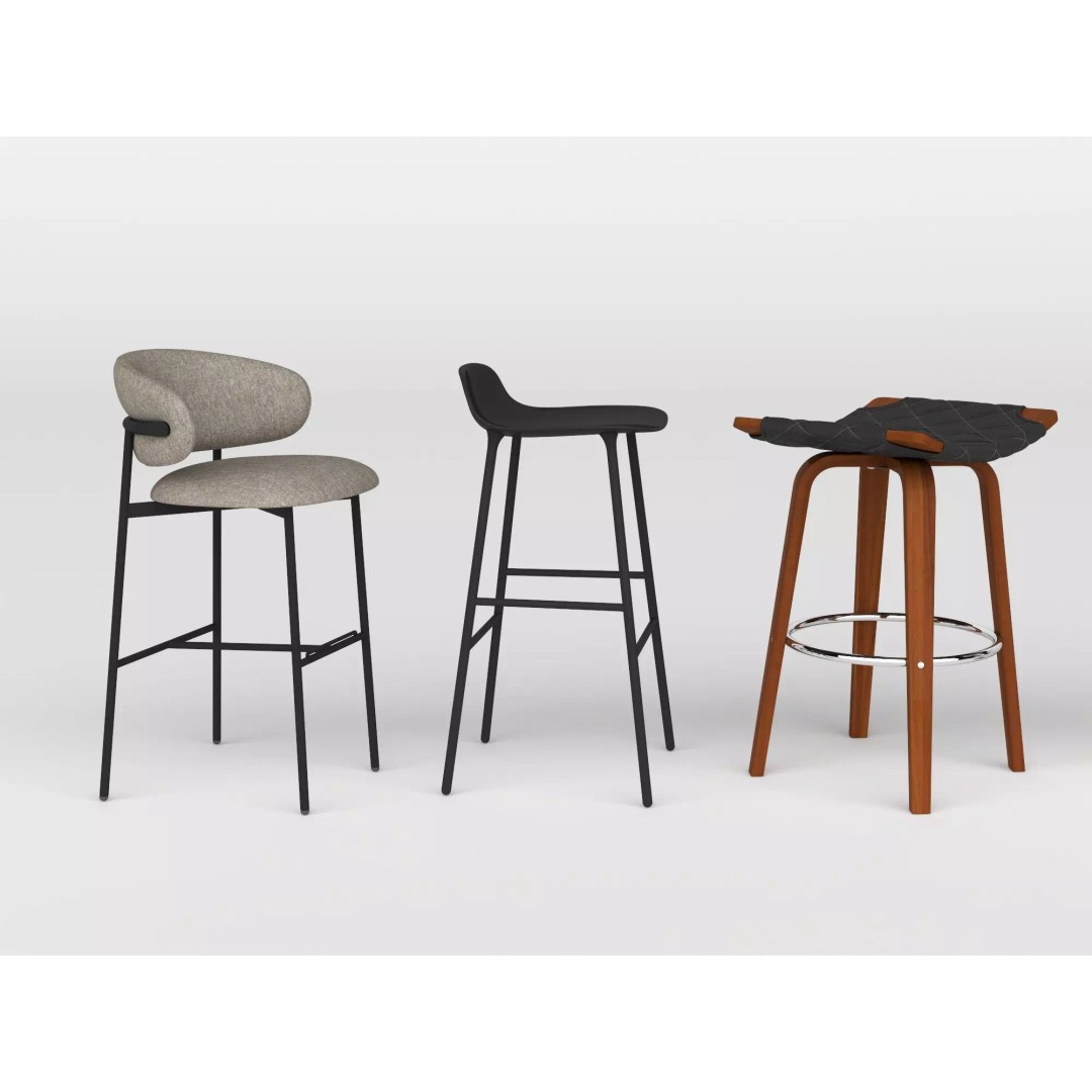 Modern Bar Stool 3D Model – Low Poly Realistic Furniture Asset - View 13