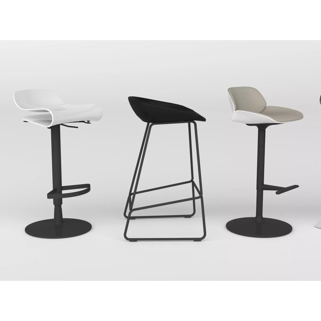 Modern Bar Stool 3D Model – Low Poly Realistic Furniture Asset - View 16